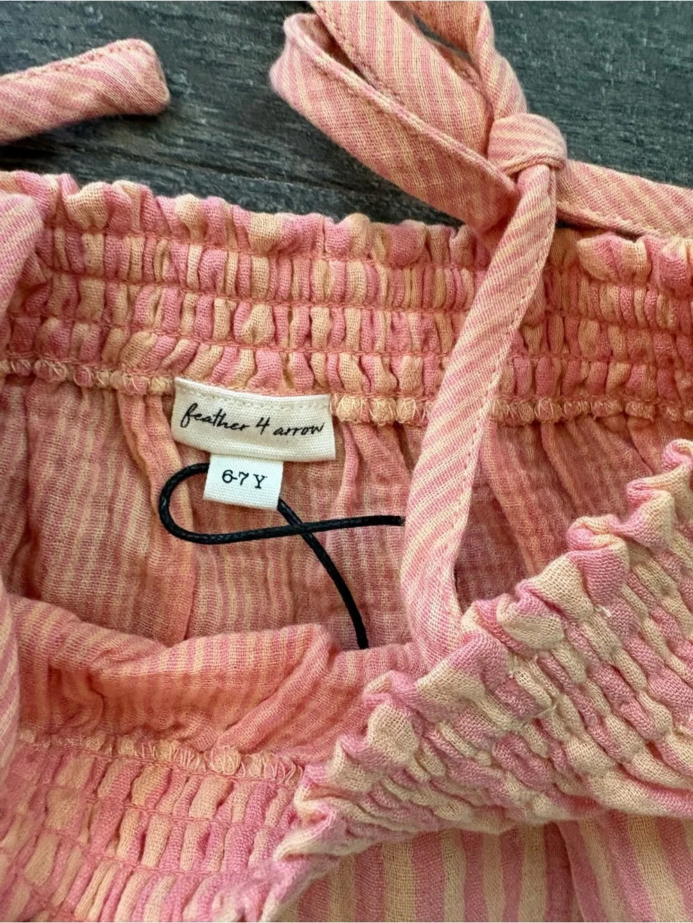 Feather 4 Arrow Swing Top - Size 6/7 NEW Papaya Stripe